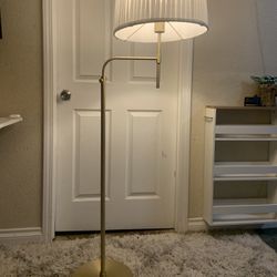 Threshold Adjustable Floor Lamp, Dimmable Rotary Switch, Brass Finish