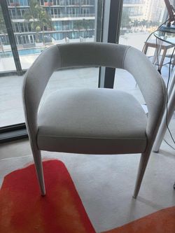 Light Gray Fabric Mid-Century Modern Chair