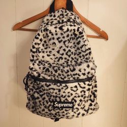 Supreme Leopard Backpack White