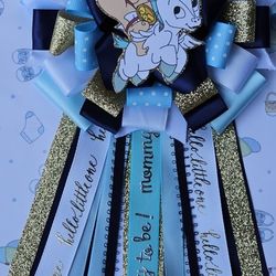 Mom To Be Mum, Blue Baby Shower Pin