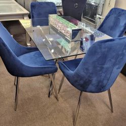 Black Friday Sale - BLUE AND GOLD VELVET CHAIR CHAIRS