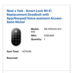 Nest x Yale- Smart Lock WiFi