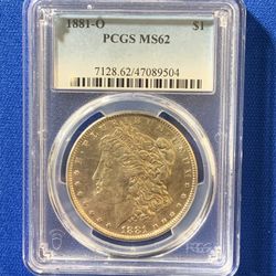 1881-o Morgan Silver Dollar PCGS MS62
