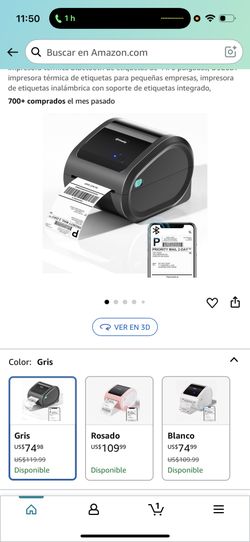 Impresora térmica Bluetooth de etiquetas de 4 x 6 pulgadas, D520BT impresora térmica de etiquetas para pequeñas empresas, impresora de etiquetas inalá