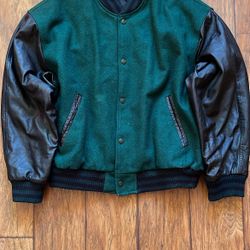 Vintage Green Letterman Jacket 