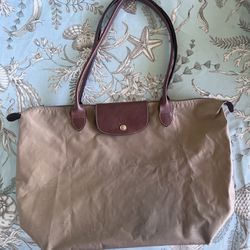 Longchamp Beige Nylon Bag 