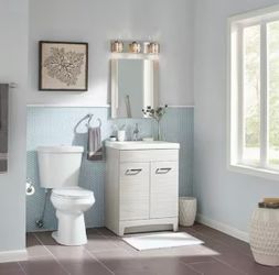 Glacier Bay 12 in. Rough In 2-Piece 1.0 GPF/1.28 GPF Dual Flush Elongated Toilet in White, Seat Included
