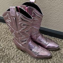 Metallic Barbie Pink Boots 