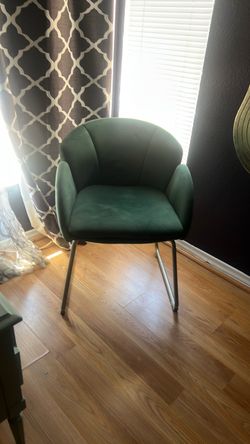 Green velvet chair