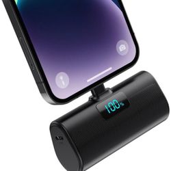Small Portable Charger for iPhone,5200mAh MFi Certified Mini Power Bank,20W PD Fast Charging Travel Portable Phone Charger,LCD Display Battery Pack Co