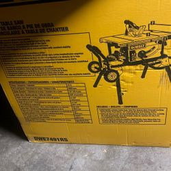 DeWalt table saw with table and Dolly new in the box never opened 15 amp 10 inch corded