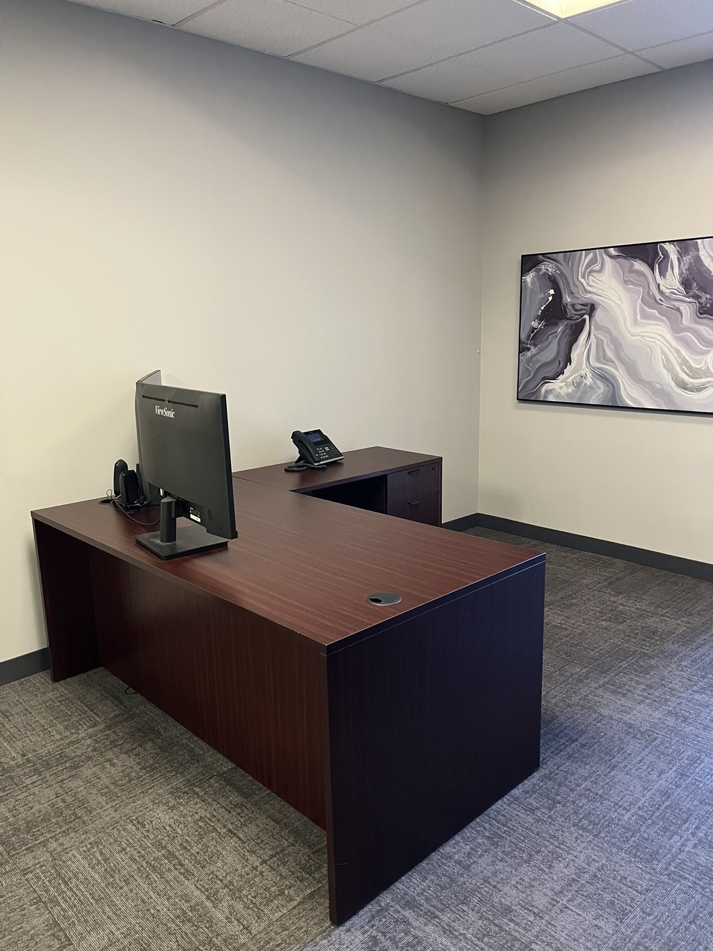 Office Desk With Cabinets - Left Return 6 / Right Return 5