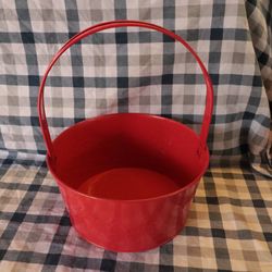 Red flower pot/bucket/accent piece