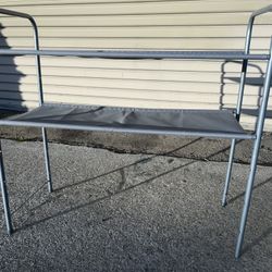 Two Tier Metal & Fabric Shelf 