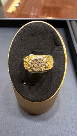 14K Solid Gold Men's Ring Natural Diamonds