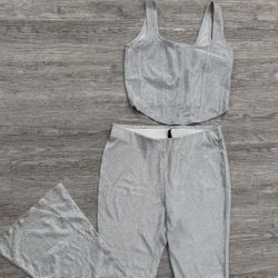 Silver Glittery Flare Pants& Top 
