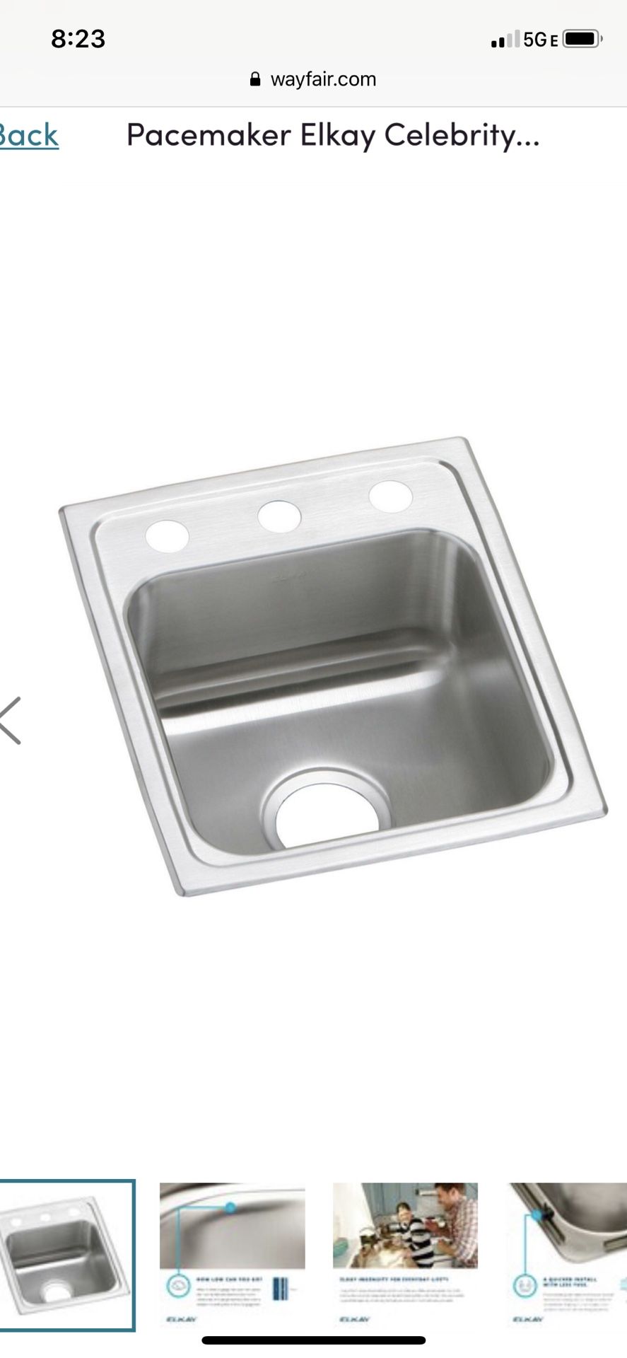 New Elkay PSR15172 Bar Sink