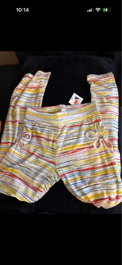 Multicolor Striped Jogger Pants with Bow Detail