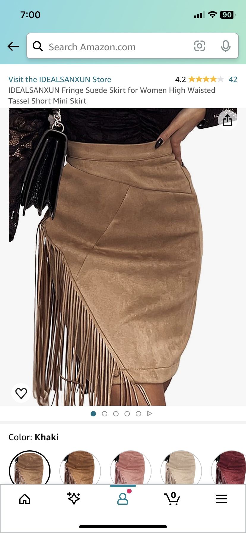 BNWT Fringe Suede Skirt for Women High Waisted Tassel Short Mini Skirt