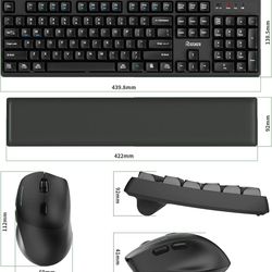Wireless Keyboard and Mouse Combo with Wrist Rest