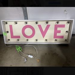 40x14 Light Up Love Sign 
