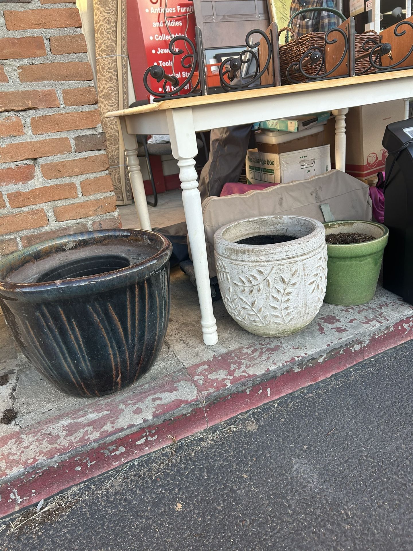 Three Ceramic Planters / Plant Pot