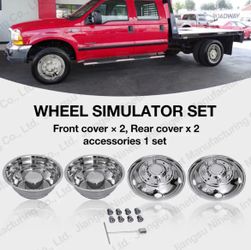 1999–2002 Ford F450 and F550 Ford F450 F550 19.5" 8 LUG Dual Wheel Simulators HUBCAPS Front & Rear
