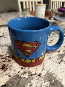 DC Comics Superman Coffee Mug Glitter Mug Suit 20 oz. Excellent Used Condition