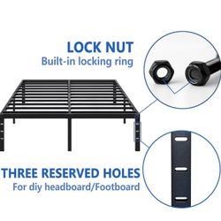 Upgrade Anti Bending and Round Corner Legs 10 inch Metal King Bed Frame 3500 LBS Heavy Steel Slats Support Platform Bed Frames No Box Spring Needed Pl