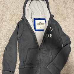 Grey women’s hollister zip up jacket