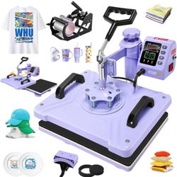 New in box AKEYDIY Upgraded Heat Press Machine 5 in 1 Combo,Digital Multifunction Shirt Press Machine for T Shirts12 X15 Sublimation Machine 360-Degre