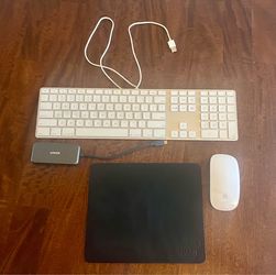 Apple Magic Mouse, Keyboard, leather mouse, Anker dongle