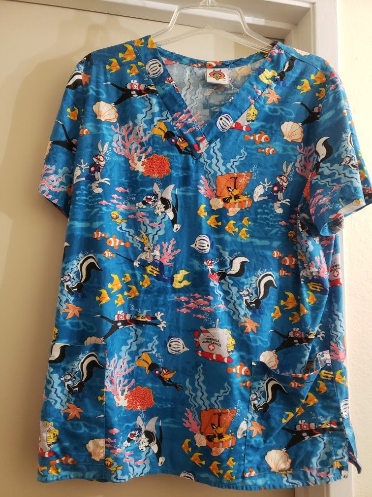 Scrub Tops Size Medium 5 Tops For $15