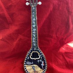 14 Inch Without Base Black Sirtaki Greek Bouzouki Rotating Musical Box Imported From Greece