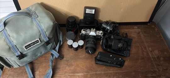 Canon 35mm Film Camera Kit with Lenses and Accessories