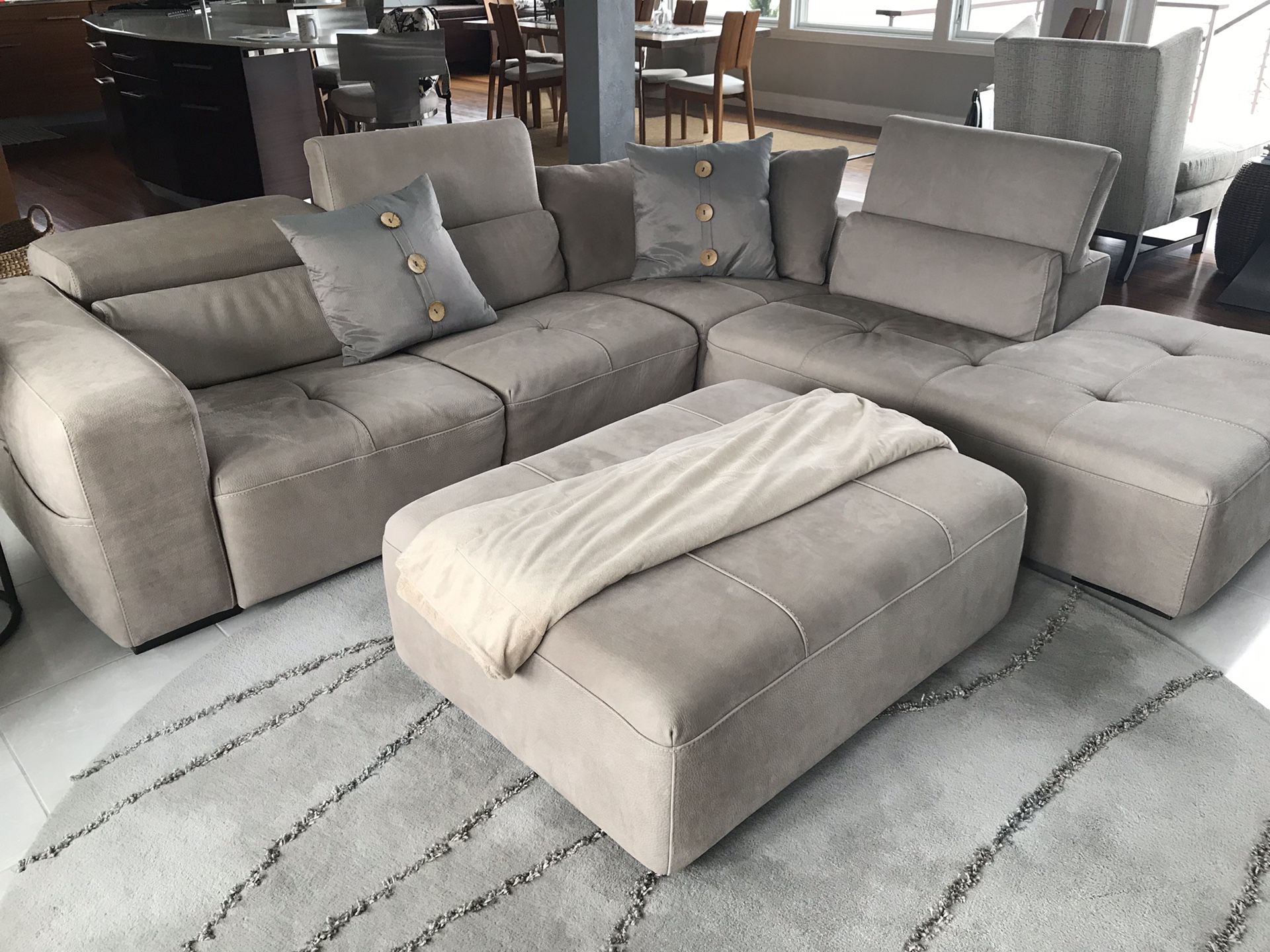 Leather Sofa , ottoman and chair made from Italy