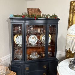 vintage China Cabinet Buffet One While Unit
