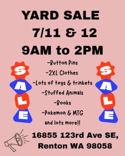 YARD SALE TODAY