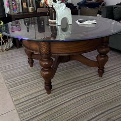 Round glass center table