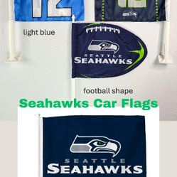 Seattle Seahawks Window Mount Car Flag 2-Sided