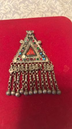Vintage Tribal Pendant with Dangling Charms