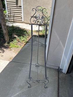 Silver Collapsible Mexican Art Style Easel Stand