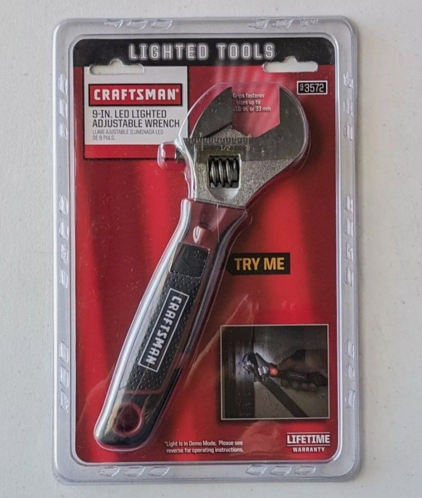 Craftsman 9-in LED Lighted Adjustable Wrench 93572