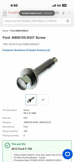 09-14 f-150 running board bolts (firm)