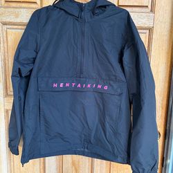 Midnight Anime Windbreaker Hoodie Hentaiking Black Pink Anorak my hero men S