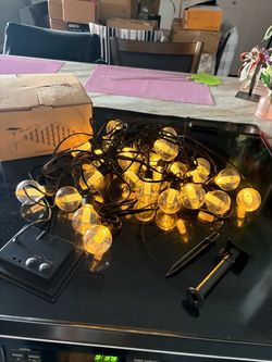 Solar Outdoor Globe String Lights