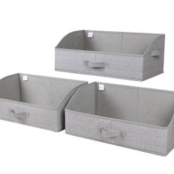 Closet Organizers and Storage, Trapezoid Storage Bins, Fabric Closet Baskets with Handles, Clothing Bins for Shelves, Foldable Storage Baskets for Clo