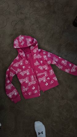 Barbie Zip-Up Hoodie Pink All-Over Print