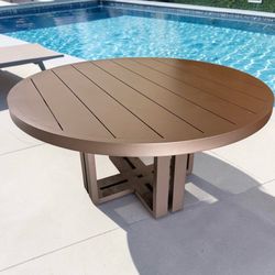 Restoration Hardware RH Vigo Bronze Aluminum 60” Round Outdoor Dining Table