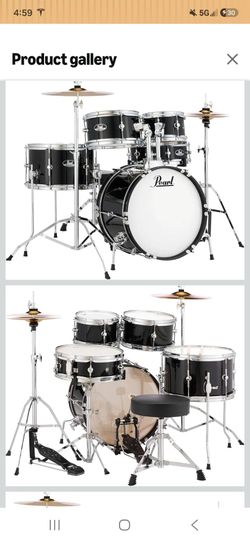 Pearl Roadshow Jr Drum Set 5 piece with hardware